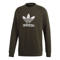 adidas originals Trefoil Crew Sports Printing Round Neck Pullover Green DM7834
