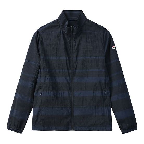 FILA Logo Zipper hooded Jacket Blue F11M121705F-NV