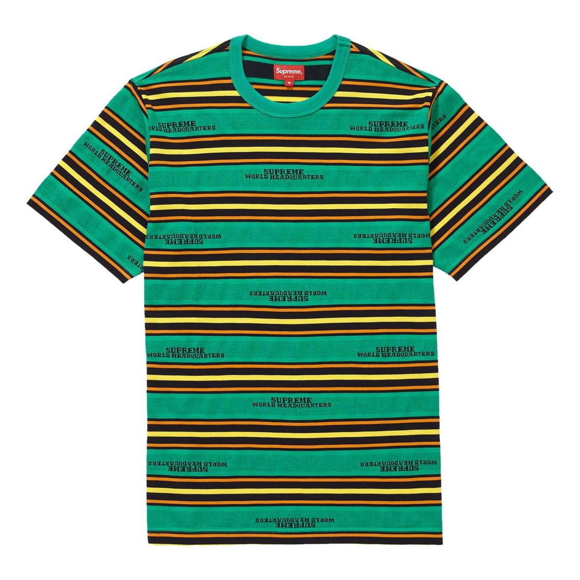 Supreme FW18 HQ Stripe S/S Top Green Round Neck Short Sleeve Unisex SUP-FW18-732