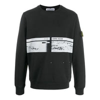 Men's STONE ISLAND Printing Round Neck Pullover Black MO721563094-V0029