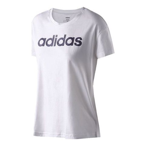 (WMNS) adidas Sports Stylish Casual Round Neck Short Sleeve White EI4579