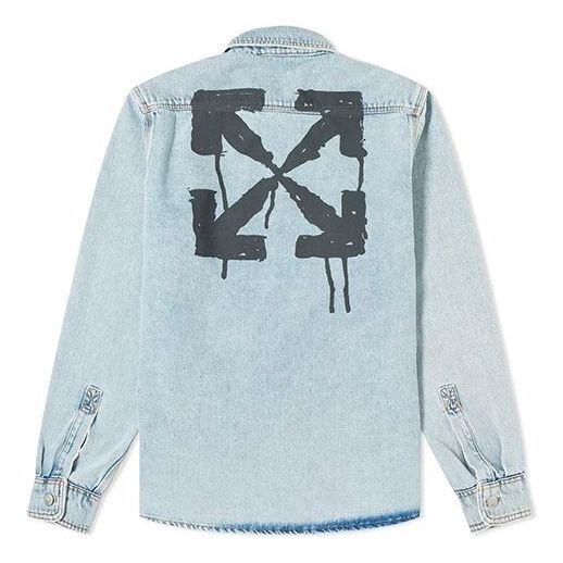 Off-White Mens Arrows Denim Long Sleeve Shirt OMYD019E20DEN0024010