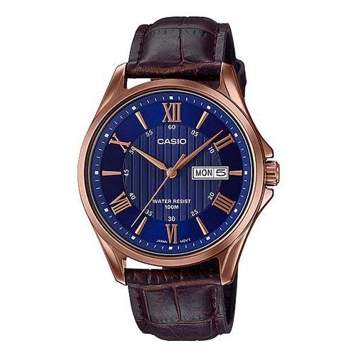 CASIO Quartz Waterproof Blue Dial Mens Blue Analog MTP-1384L-2AV