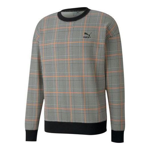 PUMA Rechack Pack Crew Sweatshirt 'Grey Black White Orange' 597897-01