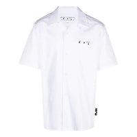 Off-White SS21 Logo Printing lapel Short Sleeve Shirt Version White OMGA163S21FAB0090145