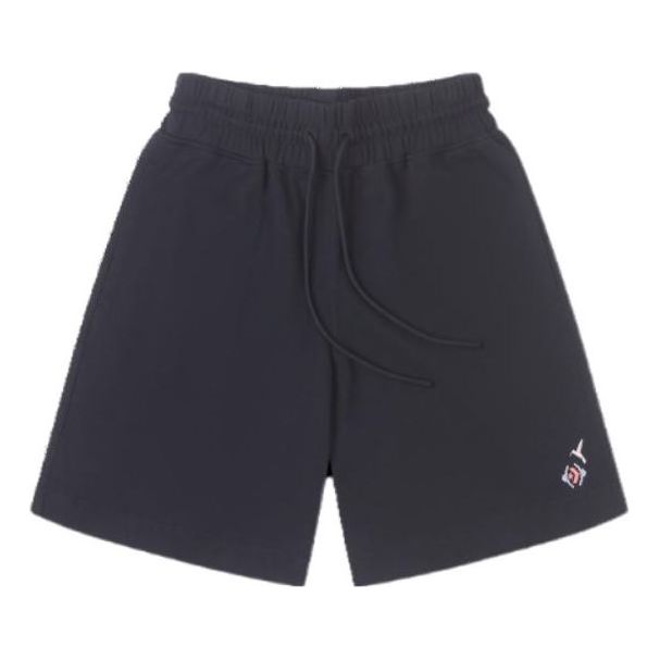 (WMNS) Converse Logo Mid Length Knit Short Asia Sizing 'Black' 10025374-A01