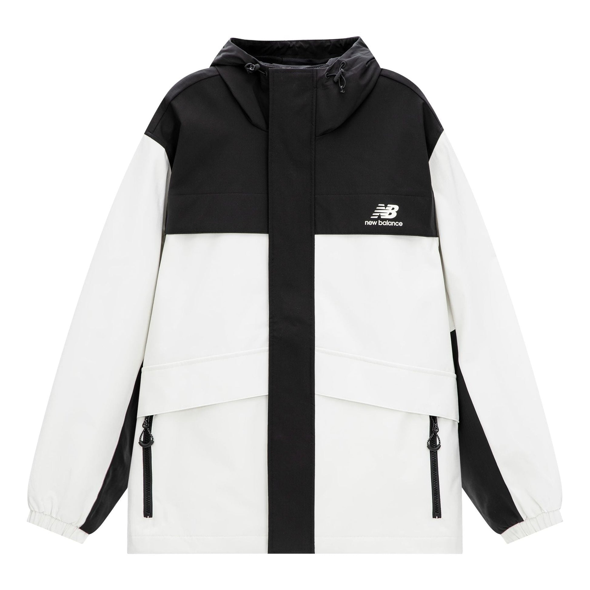 New Balance Logo Urban Remix Woven Jacket Asia Sizing 'White Black' AMJ33359-CIC