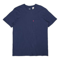 Men's Levis Round Neck Casual Pure Cotton Short Sleeve Navy Blue T-Shirt 19342-0010