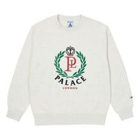 PALACE x Reebok Unisex PL Logo Round-neck Sweatshirt White P20RBKCW001
