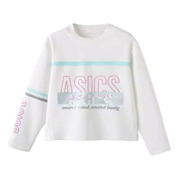 (GS) ASICS Lifestyle Pullover 'White Pink Blue' 331241214046
