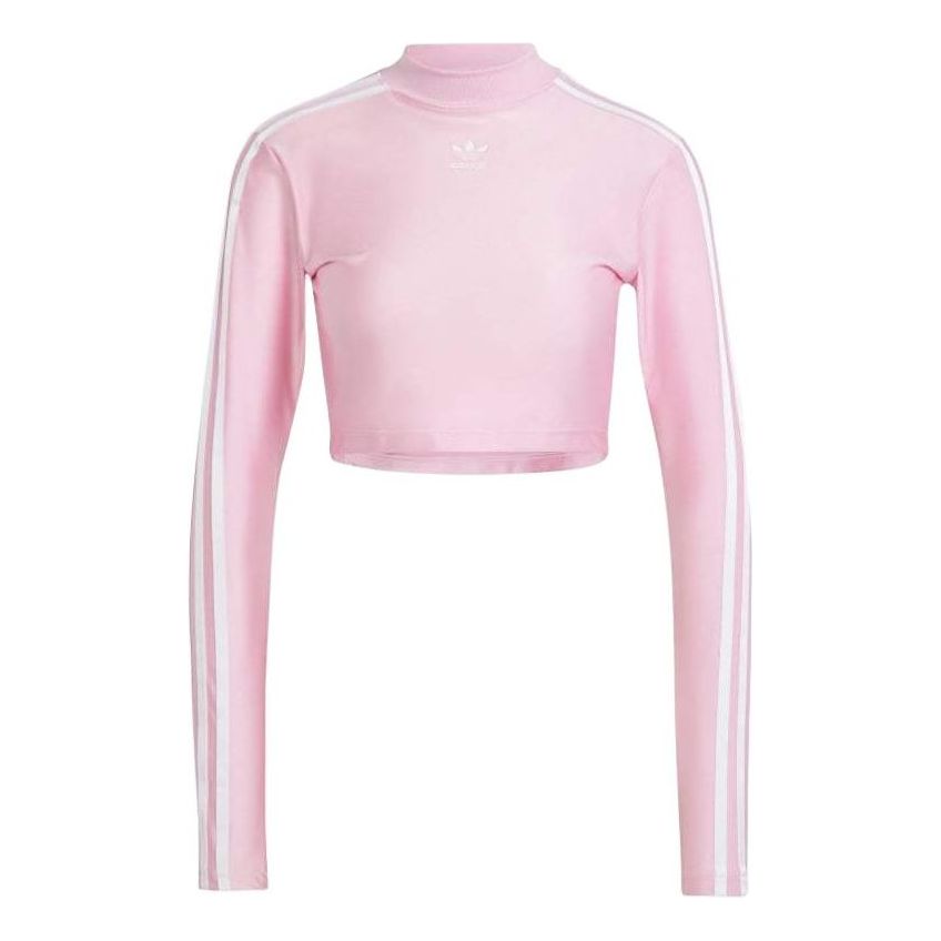 (WMNS) adidas Adicolor 3-Stripes Cropped Long Sleeve T-shirt Asia Sizing 'Pink' IR8135