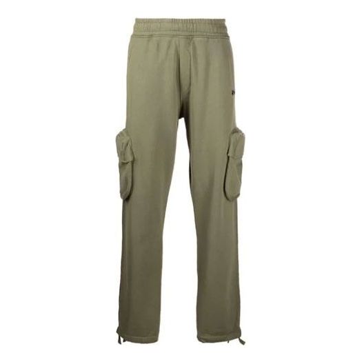 Men's Off-White FW21 Solid Color Cargo Pocket Sports Pants/Trousers/Joggers Loose Fit Brown OMCH036F21FLE0015510