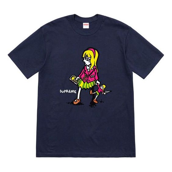Supreme SS19 Suzie Switchblade Tee Navy Small Short Sleeve Unisex Navy Blue SUP-SS19-724