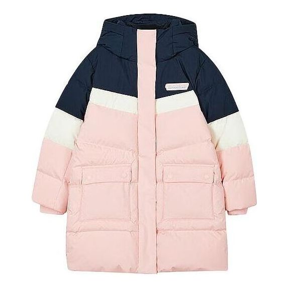 (GS) Skechers Casual Long Down Jacket 'Pink White Navy' L423G053-01UJ