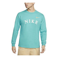 Men's Nike Alphabet Logo Printing Round Neck Pullover Long Sleeves Blue T-Shirt DV0529-392