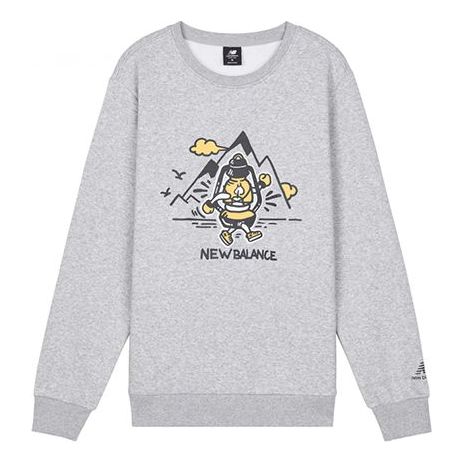 New Balance Logo Crew-neck Versatile Jumper Grey AMT03341-AG