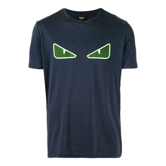 Men's FENDI Green Small Eye Short Sleeve Navy Blue FAF532A8JRF17W3