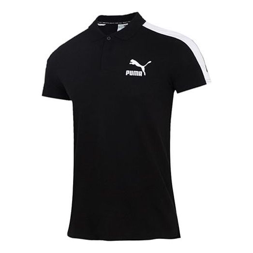 PUMA Iconic T7 Polo Shirt 'Black White' 532290-01