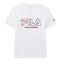 FILA Geometry Numeric Subject Printing Short Sleeve White F11M038110F-WT