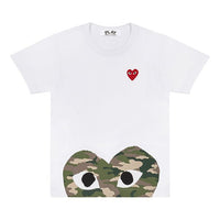 (WMNS) COMME des GARCONS PLAY Camouflage Heart Tee 'White' AZ-T243-051-1