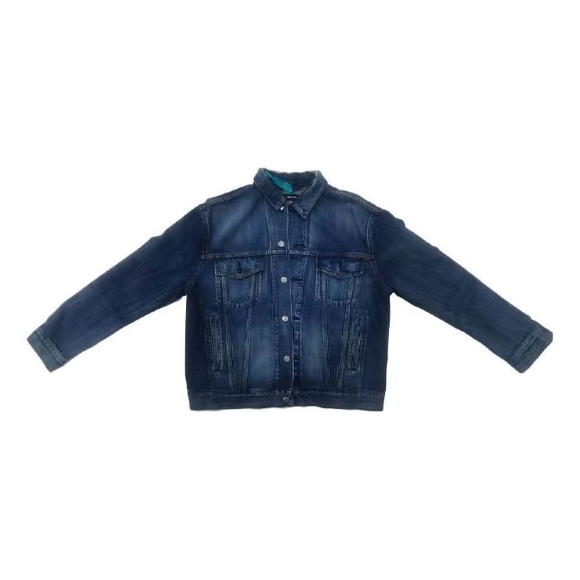 Balenciaga Back Logo Denim Jacket 'Blue' 557351TBP484009