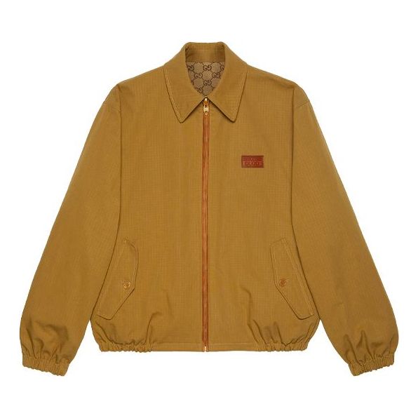Men's Gucci FW21 Double Sided Retro GG Printing Jacket Light Brown 654842-Z8AN5-2109