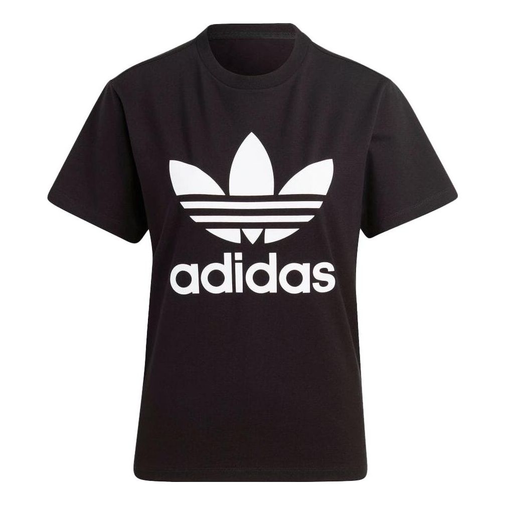 (WMNS) adidas Adicolor Classics Trefoil T-Shirt Asia Sizing 'Black White' IB7421