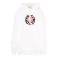 (WMNS) Balenciaga Printing Cotton Hoodie White 578135TJVD79000