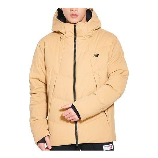 New Balance Windproof Hooded Down Jacket Asia Sizing 'Khaki' NCNP846071-BEI