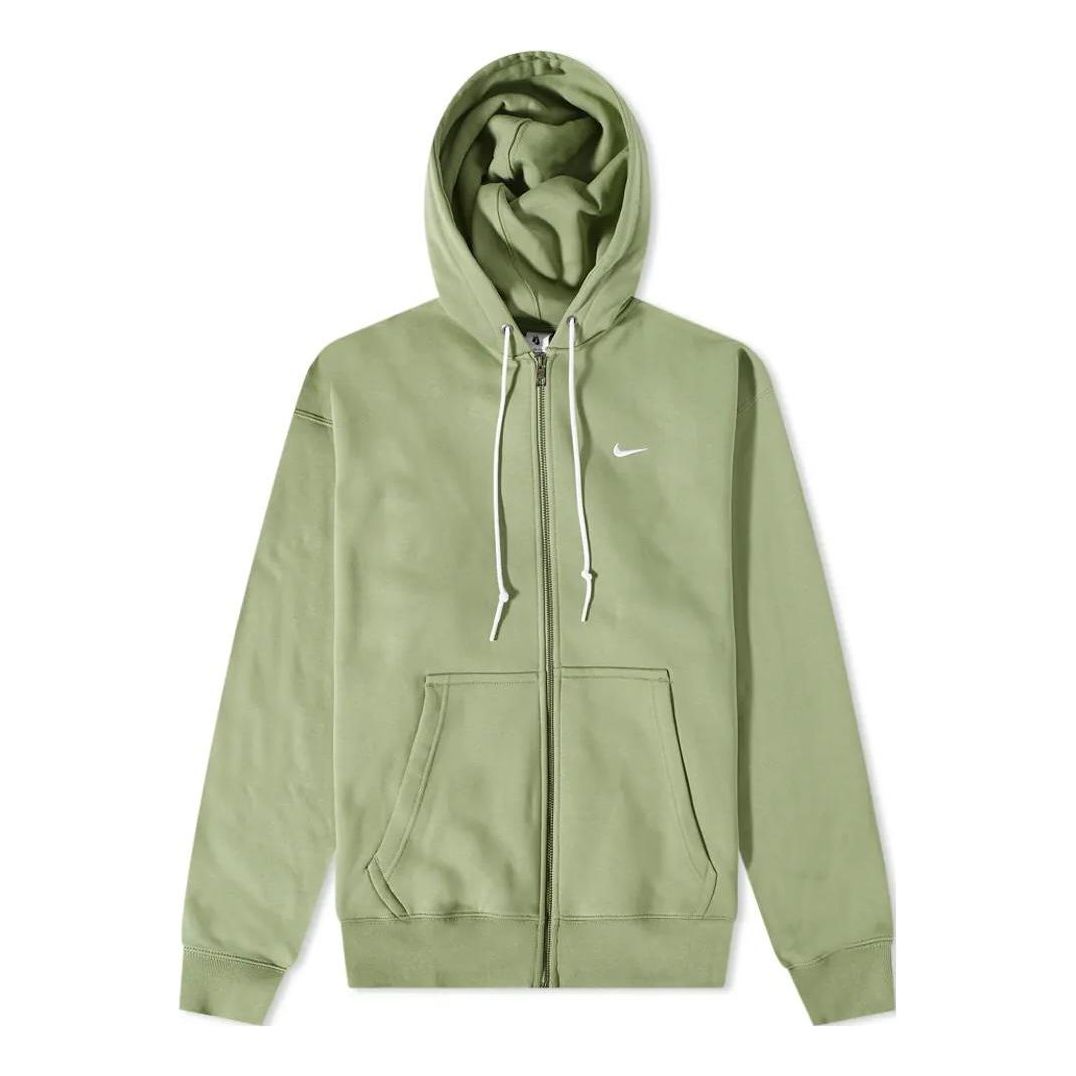 Nike Solo Swoosh Fleece Full Zip Jackets 'Oil Green' DR0403-386