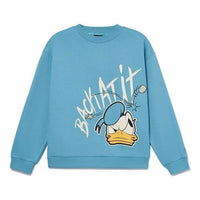 (WMNS) Li-Ning x Disney Donald Duck Living Series Cartoon Hoodie 'Blue White' AWDR688-7