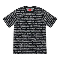 Supreme SS19 Cops Jacquard Pocket Tee Full Print Alphabet Short Sleeve Unisex Black SUP-SS19-10011