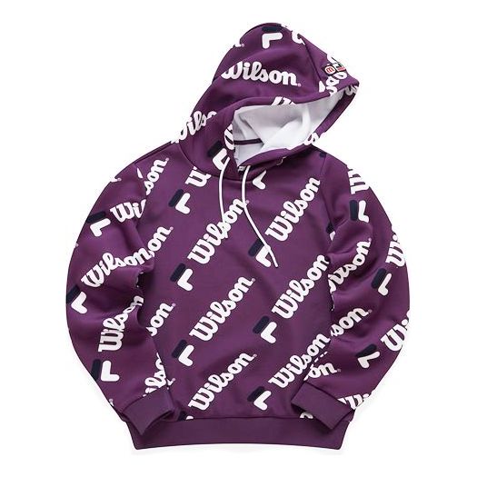 (WMNS) FILA x Wilson Knitting Hoodie Purple A11W043246F-PU