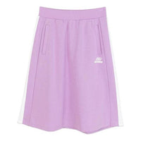 (WMNS) Skechers Contrast Patchwork Logo Printed Waist Skirt 'Purple' L420W145