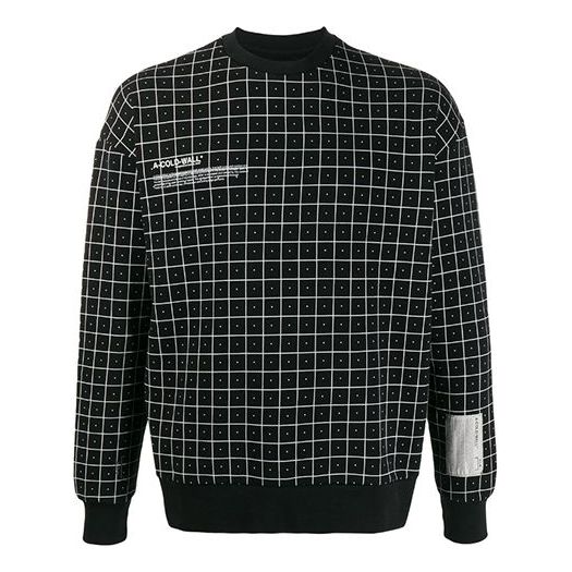A-COLD-WALL* Plaid Detail Printing Round Neck Sports Black CJB02BLK