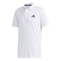adidas MENS D2M Training Short Sleeve Polo Shirt White GL0484