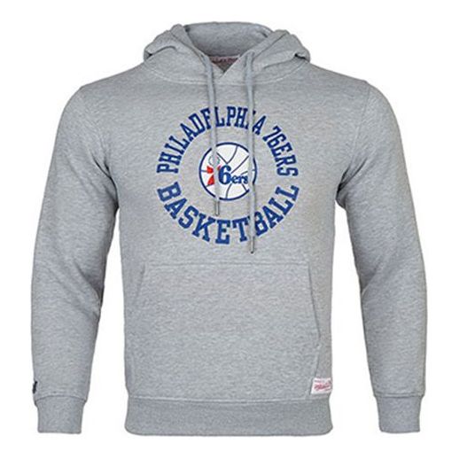 Mitchell & Ness Team MN hooded Athleisure Casual Sports Pullover Philadelphia 76ers Couple Style Gray MN16H11-PHI