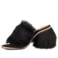 (WMNS) UGG Rosa Fluff Heel 'Black' 1095390-BLK
