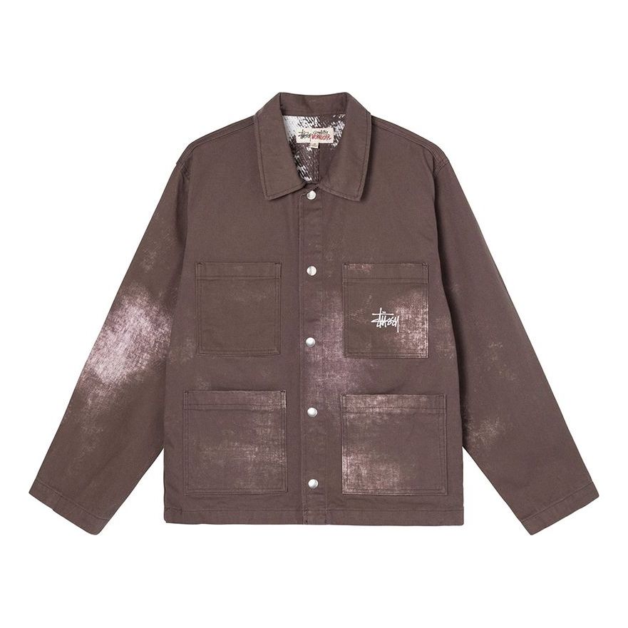 Stussy Spot Bleach Jacket Unisex Brown 115590