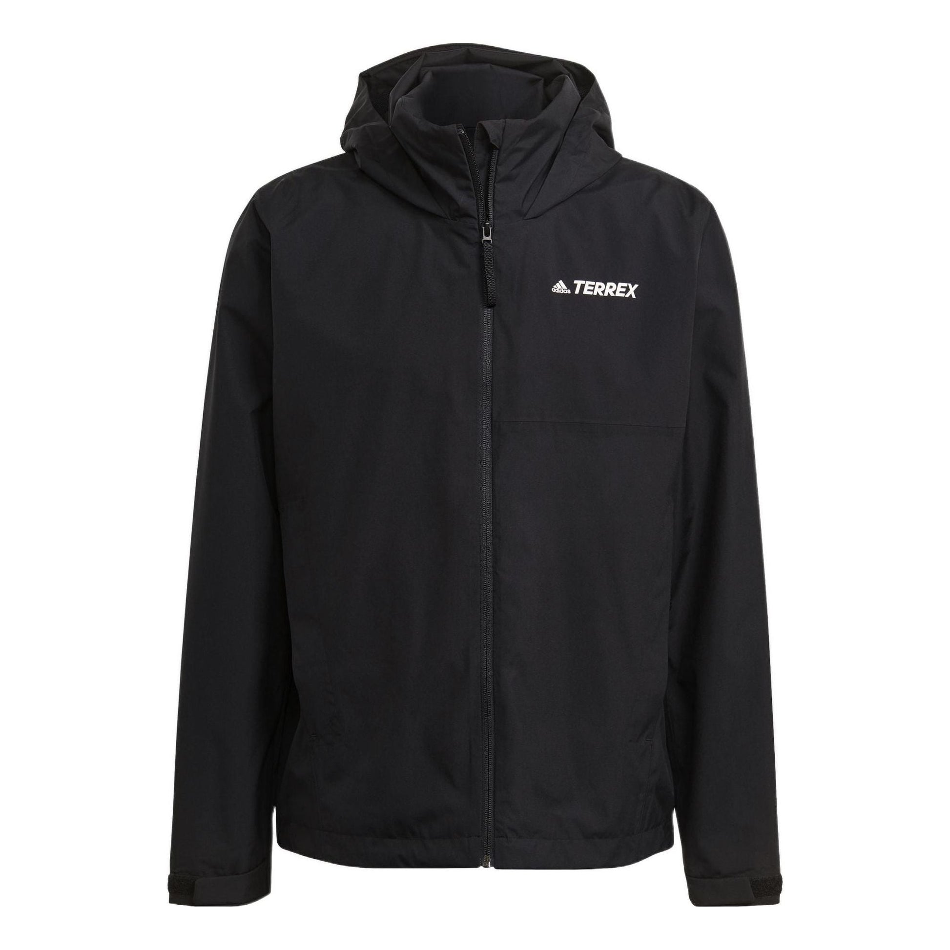 adidas Solid Color Brand Logo Printing hooded Long Sleeves Jacket Black GI7296