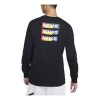 Nike Sportswear Back Alphabet Logo Printing Round Neck Long Sleeves Black DJ4094-010