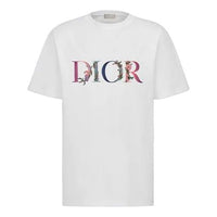 DIOR SS21 Flowers Floral Logo Embroidered Print Loose For Men Black 113J686A0554-C084