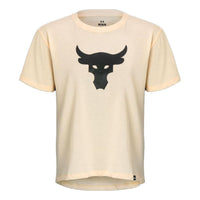 (WMNS) Under Armour Project Rock Brahma Heavyweight T-shirt 'Beige' 1378973-804