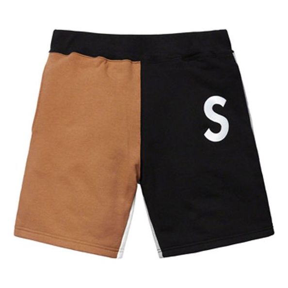Supreme SS19 S Logo Colorblocked Sweatshort Black S SUP-SS19-312