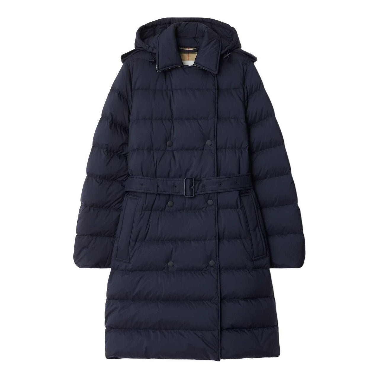 (WMNS) Burberry 25 Mid-length Nylon Hooded Puffer Coat 'Navy Blue' 81103141
