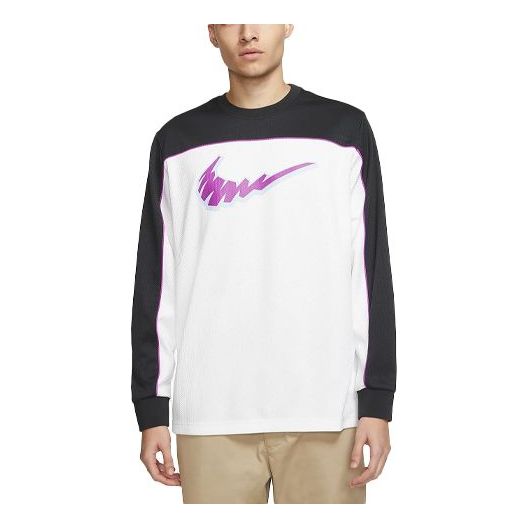 Nike SB Skateboard Dri-FIT Long-Sleeve Skate Top 'Black White Vivid Purple' BV1027-010