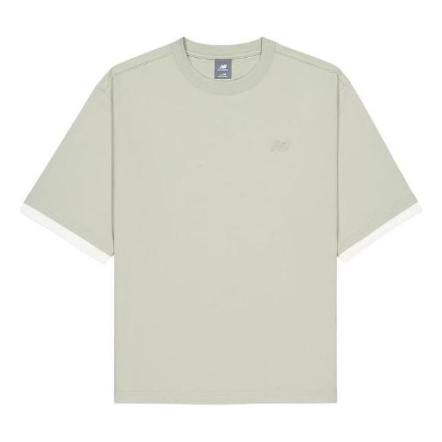 New Balance NB Logo Crewneck T-Shirt Asia Sizing 'Olivine' AMT42314-OVN
