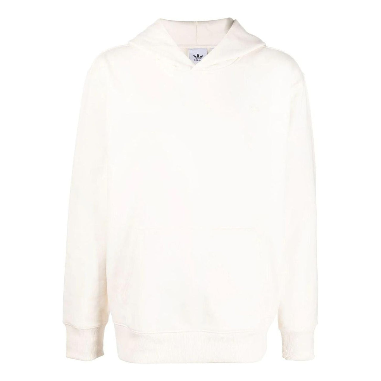 Men's adidas originals Solid Color Logo Hooded Pullover Long Sleeves Creamy White HK0318