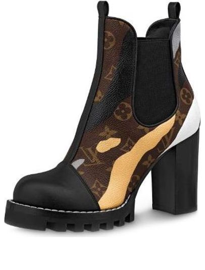 (WMNS) LOUIS VUITTON LV x LOL Star Trail Small Cowhide Ankle boots Black Brown 1A7VIU