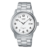 Men's CASIO Dress Stainless Steel Case White Dial Quartz Movement 50m Waterproof 39mm Watch Analog Mens MTP-1221A-7BV